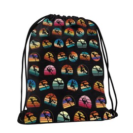 PXTIDY Rock Climbing Bag Outdoor Drawstring Bag Rock Climbing Lover Gift Black Drawstring Backpack
