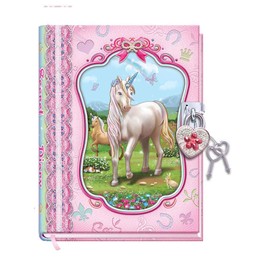 DUDUBUY Unicorn Diary with Lock for Girls Lace Jewels Notebook Gifts for Kids Secret Journal for Girls Age 5 and Up