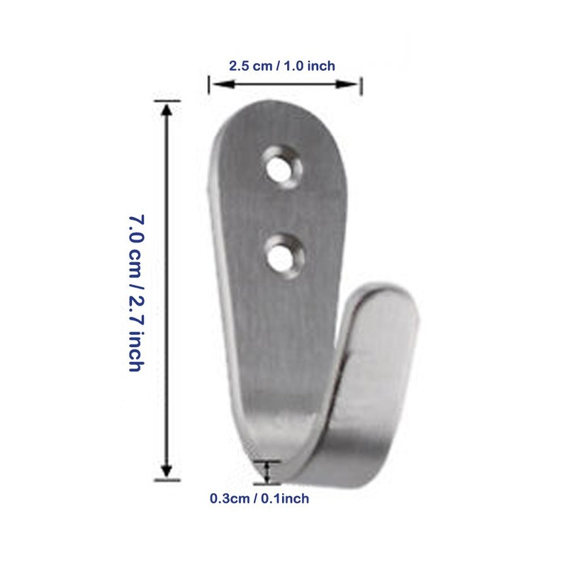 Deezio Extra Strong Stainless Steel Screw Single Hooks, Coat Hooks,