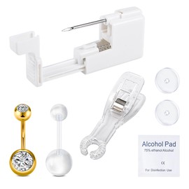 QWALIT Belly Button Piercing Kit - Gold Belly Piercing Gun