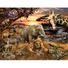 Springbok's 400 Piece Family Jigsaw Puzzle Wild Savanna - Made in USA