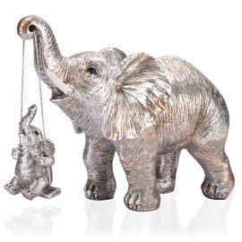 ZJ Whoest Elephant Statue. Elephant Decor Brings Good Luck, Health, Strength. Elephant Gifts for Women, Mom Gifts. Decorations Applicable Home, Office, Bookshelf TV Stand, Shelf, Living Room - Silver