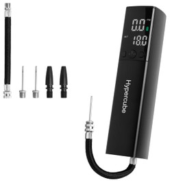 Hypercube Electric Ball Pump,Smart Football Pump Portable Fast Ball Inflation with Accurate Pressure Gauge and Digital LCD Display for Football Basketball Volleyball Rugby (2 Needle and 1 Nozzle)