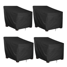ALSTER Patio Chair Covers 4 Pack, Outdoor Chair Covers(35" L x 40" W x 33" H), Durable and Waterproof Black Covers for Lounge Deep Seat, Rain Snow Dust Wind-Proof