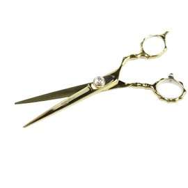 Hair Cutting Scissors, 6" Professional Razor Edge Titanium Coated Gold Hairdressing Shears Hair Thinning Barber Scissor for Personal & Professional Use 440C Japanese surgical stainless by DreamCut