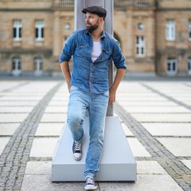 WEROR WEROR-393.1 Men's / Women's Flat Cap with Peak - Hat with Quilted Lining - Flat Cap Autumn/Winter, gray