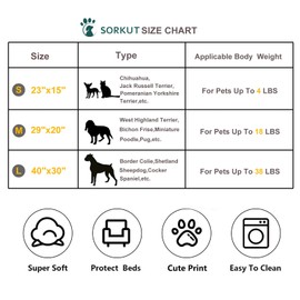 SORKUT - Paquete de 3 mantas, mezcla de amor, S (23 x 15 pulgadas)