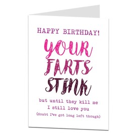 LimaLima Funny Birthday Card For Men Women Your Farts Stink Design Perfect For Husband Boyfriend & Dad