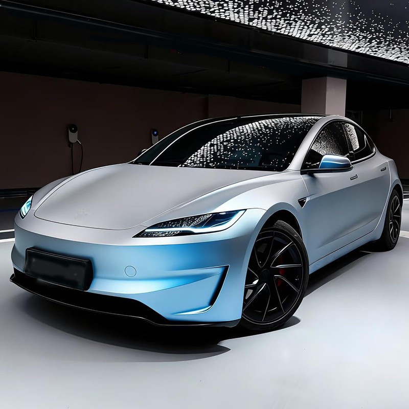 AuMoHall Silver to Ice Blue Chameleon Metallic Vinyl Wrap, Self-Adhesive