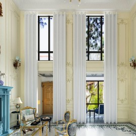 Grichril Extra Long Blackout Curtains - 2 Story High Living Room Drapes - Tall Curtains for High Ceiling or Long Window - 144 168 192 204 240 Inch 12ft-20ft Length(1 Panel, Greyish White, 52″x192″)