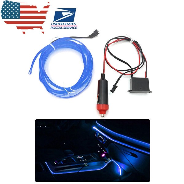 Unbranded Dashboard Bule Atmosphere Light Wire Interior 12V Cold Led