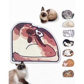 Lukamoo® Cute Cat Litter Mat (32’’X24’’), Extra-Large/XL, for Kitty Litter & Cute Cat Litter Box, Cat Accessories for Indoor Cats, Litter Trapping Mat (Pointed, Cornered)