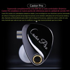 Zengli Kz Castor Pro Auriculares de Alta fidelidad 2 Armadura Equilibrio tunable Alta Gama dinámicos Auriculares (Bajos mejorados) (Plateado,con micrófono，Gomas)