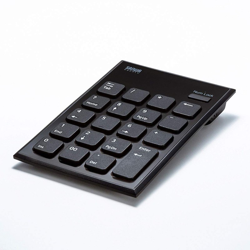 Sanwa Supply NT-WL21BK Wireless Tenkey USB A Connection Pantograph Key