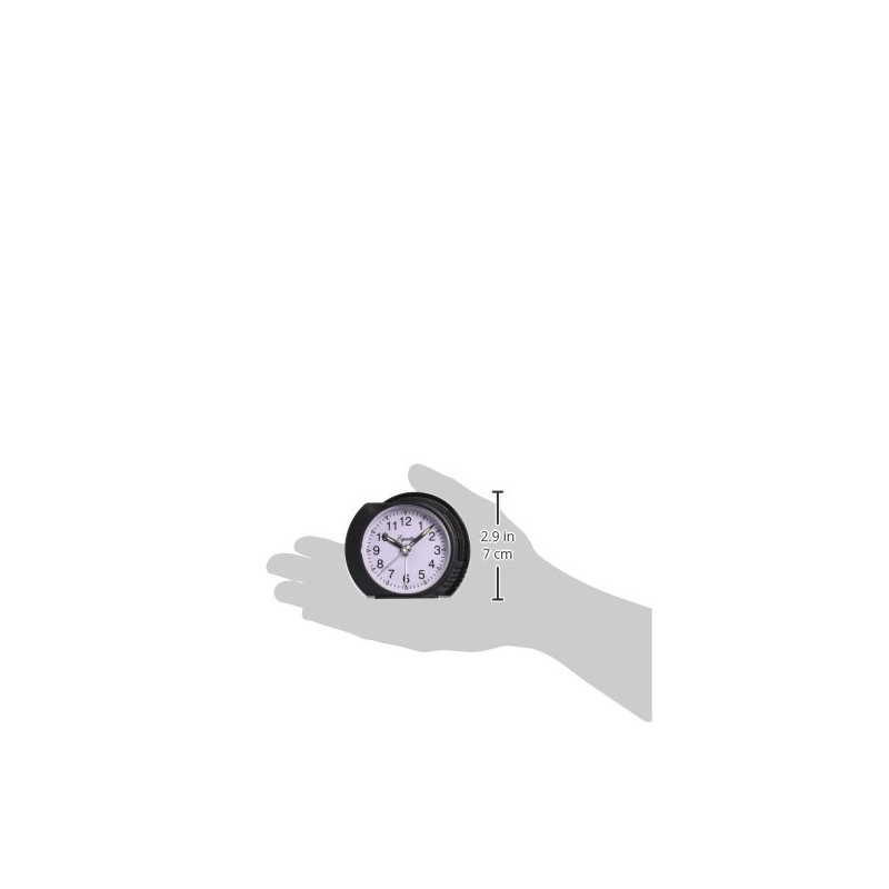 Equity 27001 Black Quartz Analog Alarm Clock with Ascending Alarm