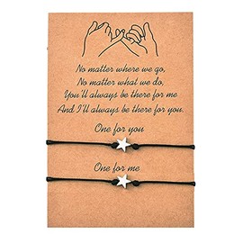 YALLNASL Best Friends Matching Friendship Bracelets Pinky Promise Bracelet Set Star Bracelets for Granddaughter Grandson Relationship Bracelet for Him Her Couples