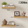 Fun Memories Oak Finish Floating Shelves for Wall, Set of