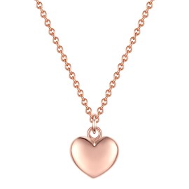 GLANZSTÜCKE MÜNCHEN Women's Necklace 925 Sterling Silver Rose Gold-Plated 14 Carat Heart Silver Necklace