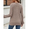 Famulily Button Front Ribbed Tops Women Jumpers Ladies Round Neck