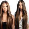 Niciitysi Highlight Straight Human Hair Bundles Ombre Two Tone Black