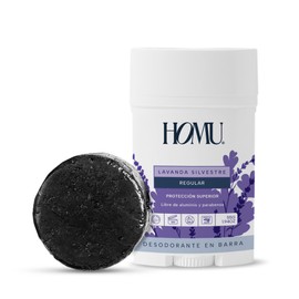 HoMu | Detox Pack Barra Lavanda Silvestre Regular - Jabón en barra Detox 50g + Desodorante Natural en Barra 55g ¡Elimina el mal olor de tus axilas naturalmente! - (Lavanda Silvestre (Regular))