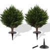 AUMMOOH 15.7 inch Height Set of Two Artificial Cypress Topiary