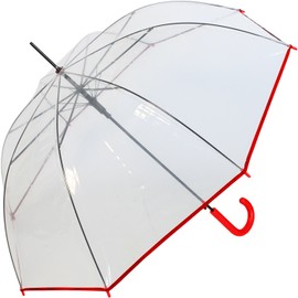 Rainy Days Umbrella Transparent Transparent Automatic (Red), red