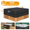 Kipiea 600D Outdoor Waterproof Square Hot Tub Cover Protector, Heavy