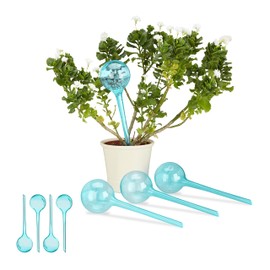 8 x Watering Balls Set 2 Weeks Retractable Potted Plants Dosed Watering 250ml Plastic Light Blue