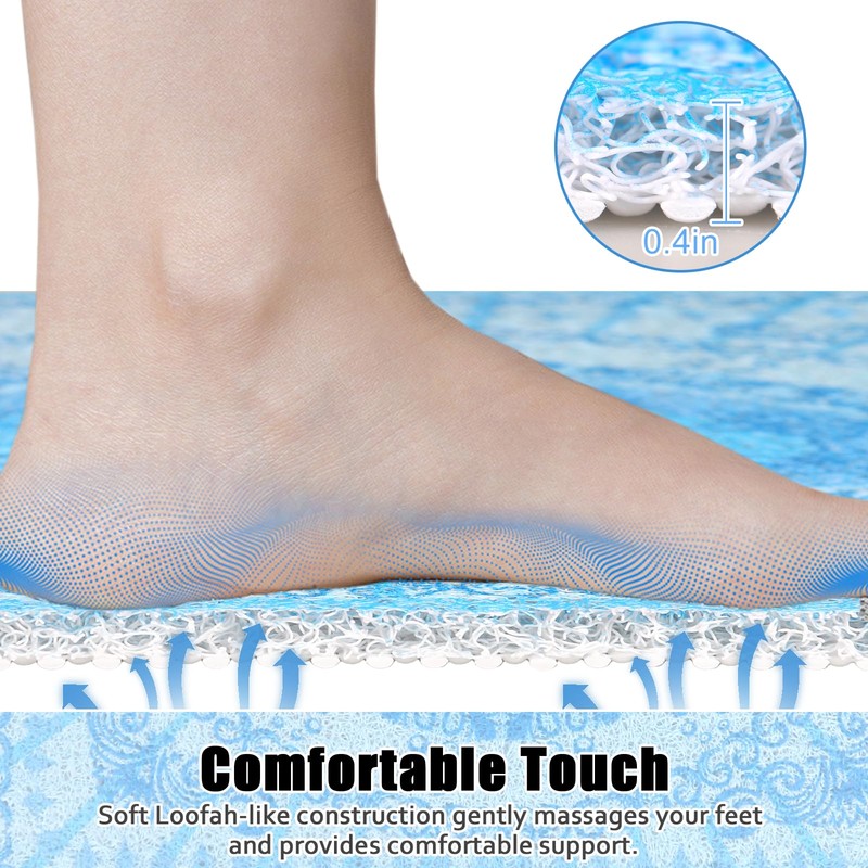 Square Shower Mat Non Slip: 27x27 Inch Extra Large Shower