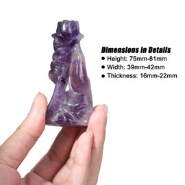KYEYGWO Hand Holding Amethyst Rose Crystal Figurine Decor for Desktop Display, Love Symbol Hand Statue Flower Sculpture Romantic Gift for Wedding Women