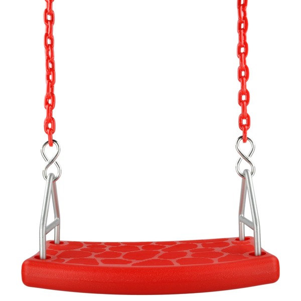 Swing Set Stuff Flat Seat with 5Coated Chain (Red) & SSS Logo Sticker