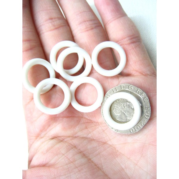 50pcs of Curtain Roman Blind Cord Rings 15 mm White