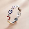 Blue Evil Eye Rings, Shysnow Solid S925 Silver Turkish Pink