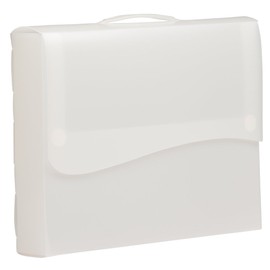 JAM Paper Plastic Portfolio with 2-Button Waved Snap Closure - 12" x 9 1/2" x 2" - Clear - Sold Individually