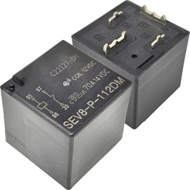 2-Pack SEV8-P-112DM Relay - 70A 12VDC 4-Pin SPST Automotive Relay - Compatible with Tyco VF4-1411 - Heavy-Duty Use for Diesel Trucks & Industrial Machinery