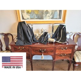 Save 5.00 | TarnishSTOP | USA Made | Luxury Anti-Tarnish Bag (28"x28", Black) | Silver Storage Bundle with Tarnish Removal Polishing Cloth for Silverplate, Sterling, Jewelry & Flatware