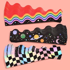 xo, Fetti Outer Space Bulletin Board Trim Set, 72 feet, 60 Pieces | Chalkboard Border, Classroom Decorations, School Planets Sign, Science Banner, Teacher Supplies