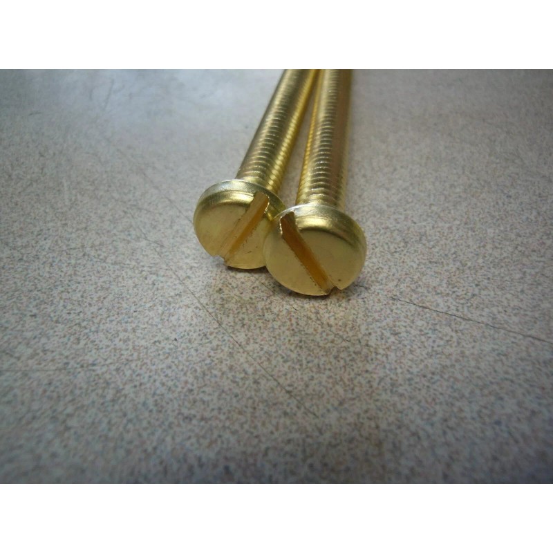 Fastenal 1/4"-20 x 3" Slotted Drive Pan Head Brass Machine