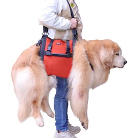 Dog Lifting Harness for Large Dogs, Full Body Dog Carrier Bag with Handle, Support Hind Legs/Joint Injuries/Arthritis of Dogs (Red, XL)