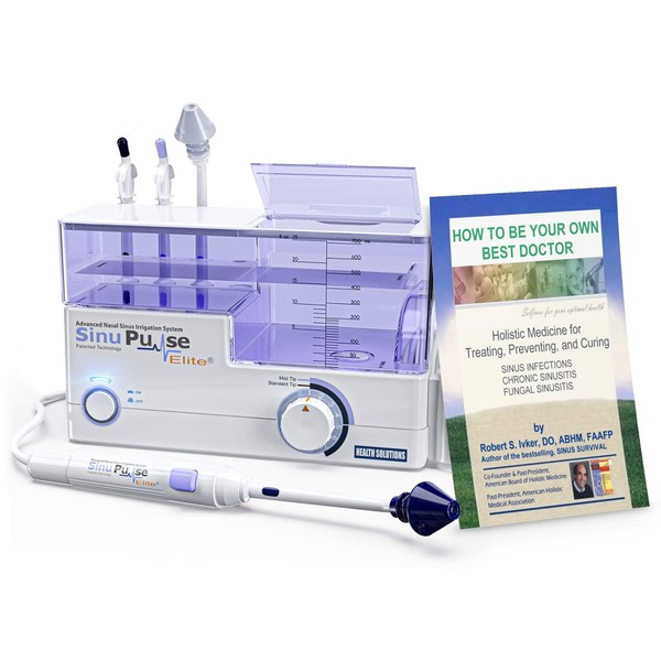 SinuPulse Elite Advanced Nasal Irrigation System, Pulsating Nasal Congestion Relief & Sinus Rinse Machine, More Effective Than Neti Pot, Nose Spray or Nasal Wash Bottle, with 30 SinuAir Packets