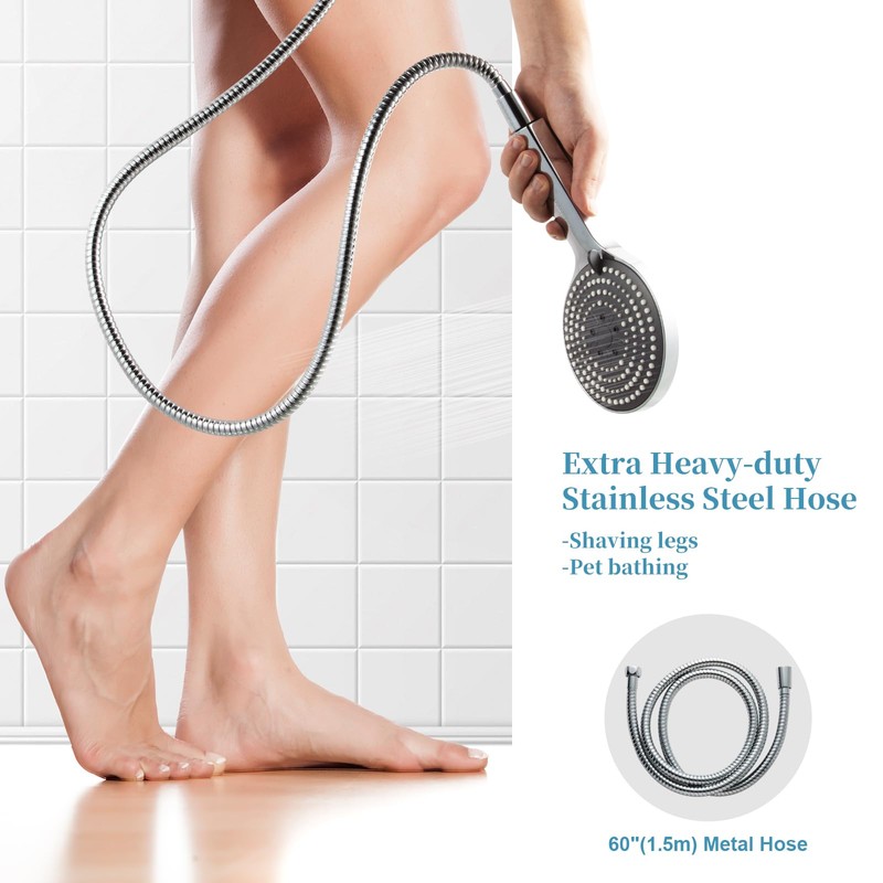 OFFO Shower Head and Hose 1.5m, 6 Modes Handheld Shower