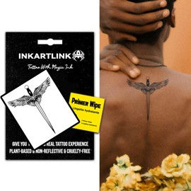 INKARTLINK Semi-Permanent Tattoos, Men's Party Tattoos, Exquisite and Realistic Designs, Fun Tattoo Experience, Cruelty-free, Non-reflective, Waterproof (Angel Sword)
