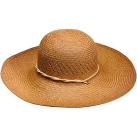 San Francisco Hat Company Women's Wide Brim UPF 50+ Packable Panama Hat (X-Large, Caramel)