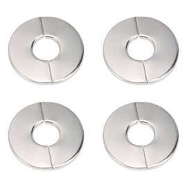BathAce Shower Arm Flange, Stainless Steel Replacement Wall Split Flange/Escutcheon Plate Floor for Universal Standard 1.06''/27mm Shower Head Arm Pipe (Round-Split-4 Packs, Chrome Finish)