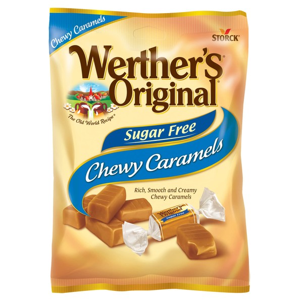Werther's Original Chewy Sugar Free Caramel Candy, 1.46 Oz Bags (Pack of 12)
