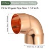 YOKIVE 2 Pcs Elbow Copper Fitting, 90 Degree Copper Pipe