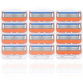 [Mcadaaway] Gillette Replacement Blade, Fusion Compatible, 5-Blade Shaving, Razor, Replacement Blade, For Shaving, Proglide, Manual Razor Replacement (12)