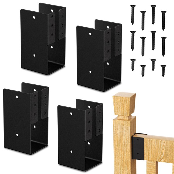 Mordx 4PCS Concealed Joist Hangers,Concealed Flange Light Joist Hanger,Railing Bracket