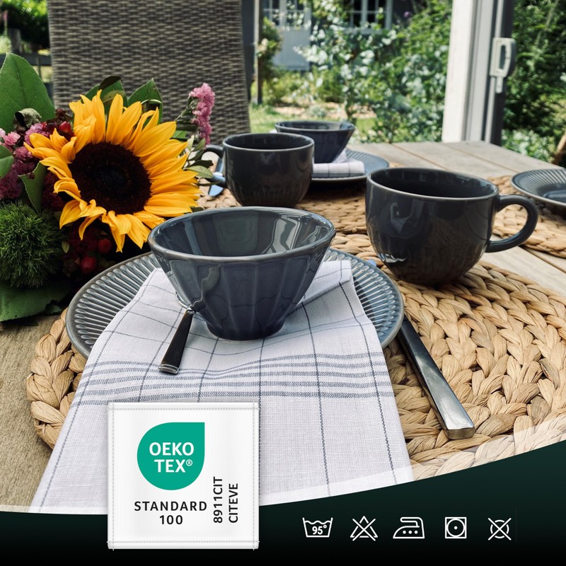Zollner 001 Tea Towels, Half Linen, 50 x 70 cm,